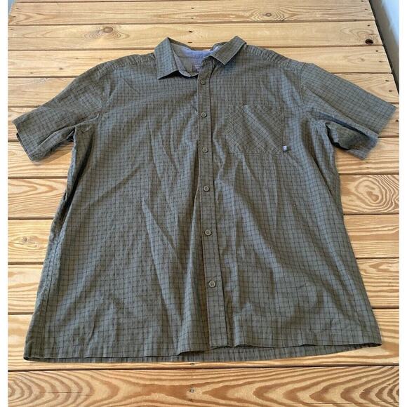 Mountain Hardwear Button Up Shirt Size XL Men’s Olive Short Sleeve - Picture 1 of 6